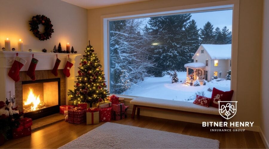 A home that is safe and prepared for winter weather. The Bitner Henry logo is in the bottom-right.
