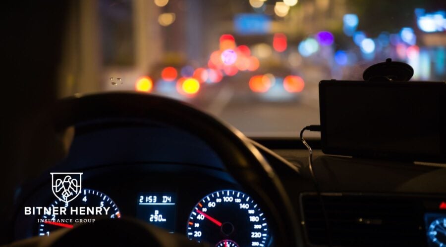 A church drives at night. The Bitner-Henry logo is in the bottom-left.