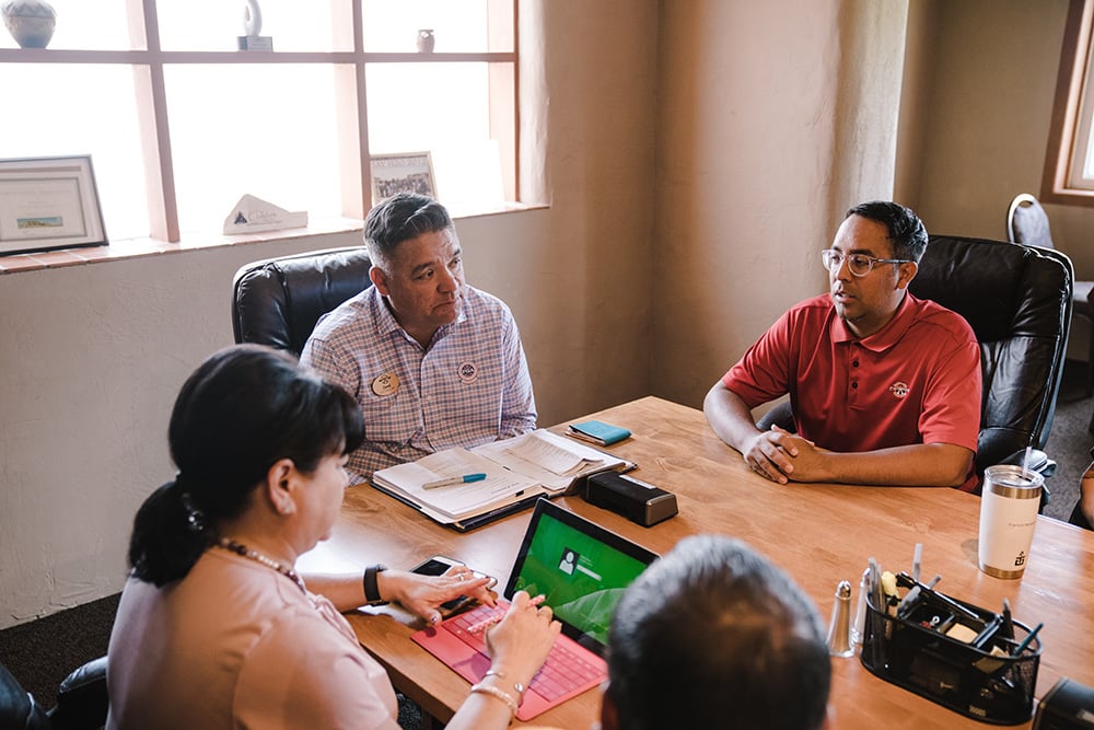 business meeting around a table