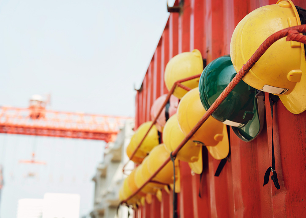 yellow construction hats