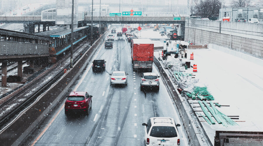 snowy highway