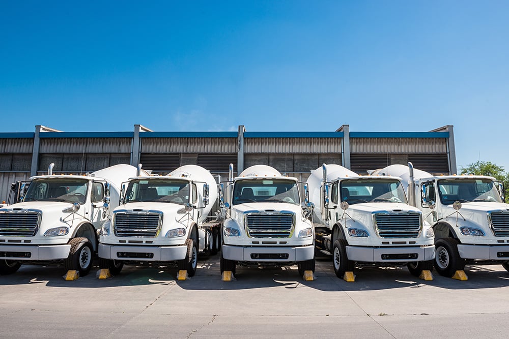 fleet of white trucks