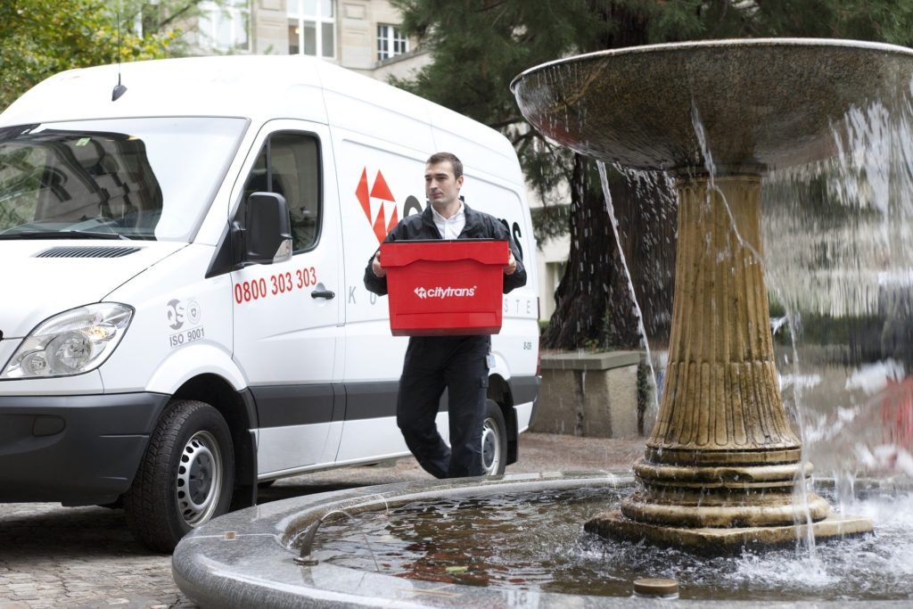 Man making a delivery with a van