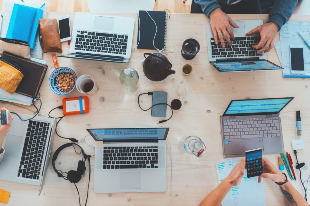 Group of people using computers