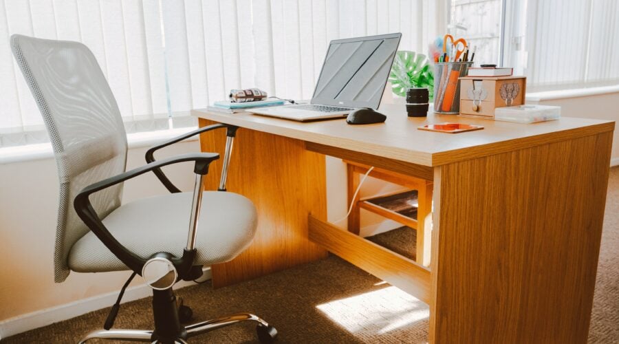 Desk in an office space