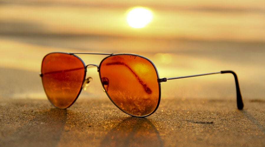 Sunglasses on a beach