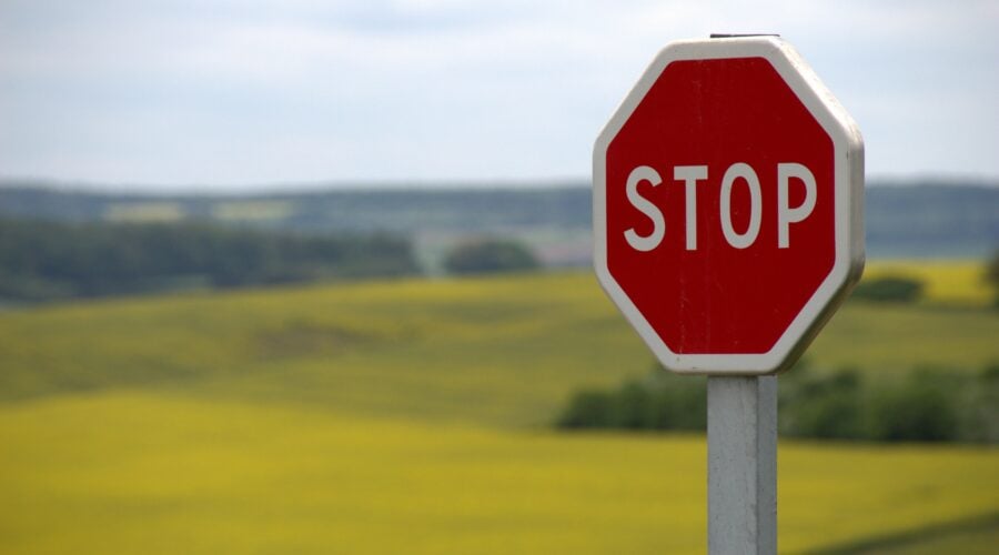 Red stop sign