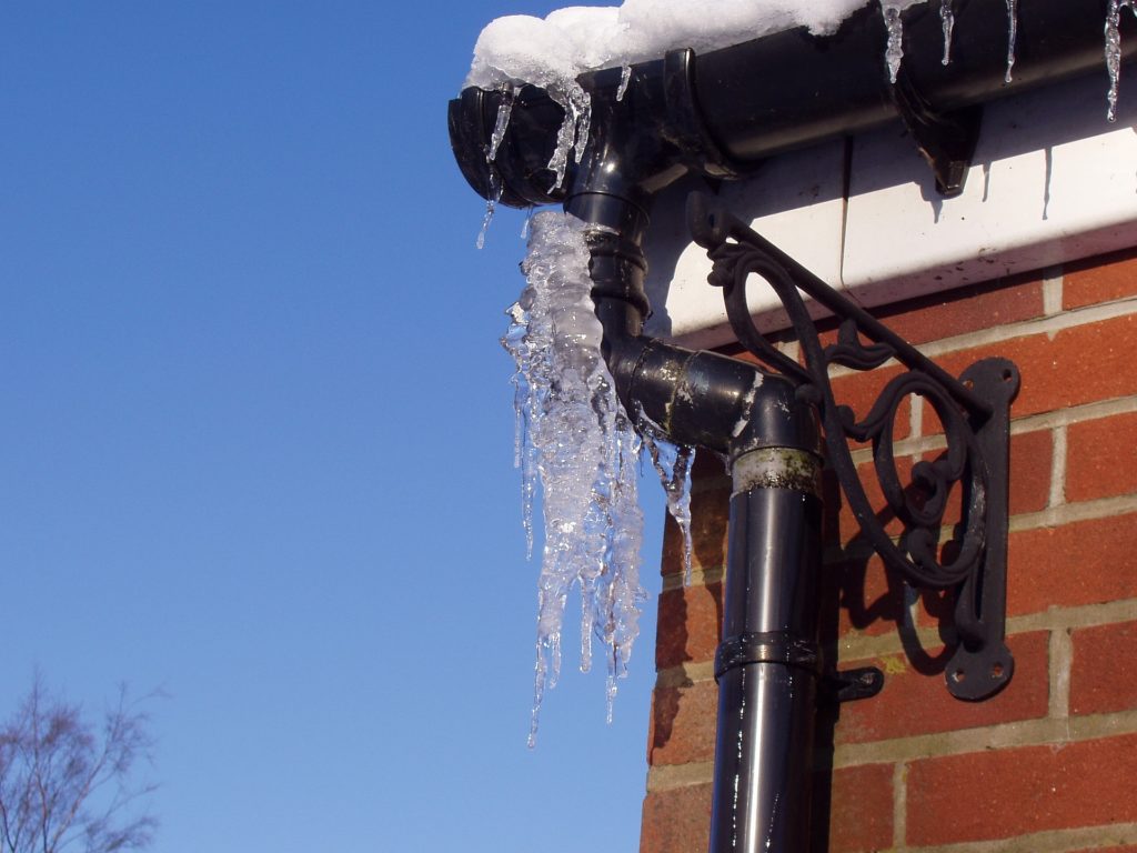 Ice on gutters