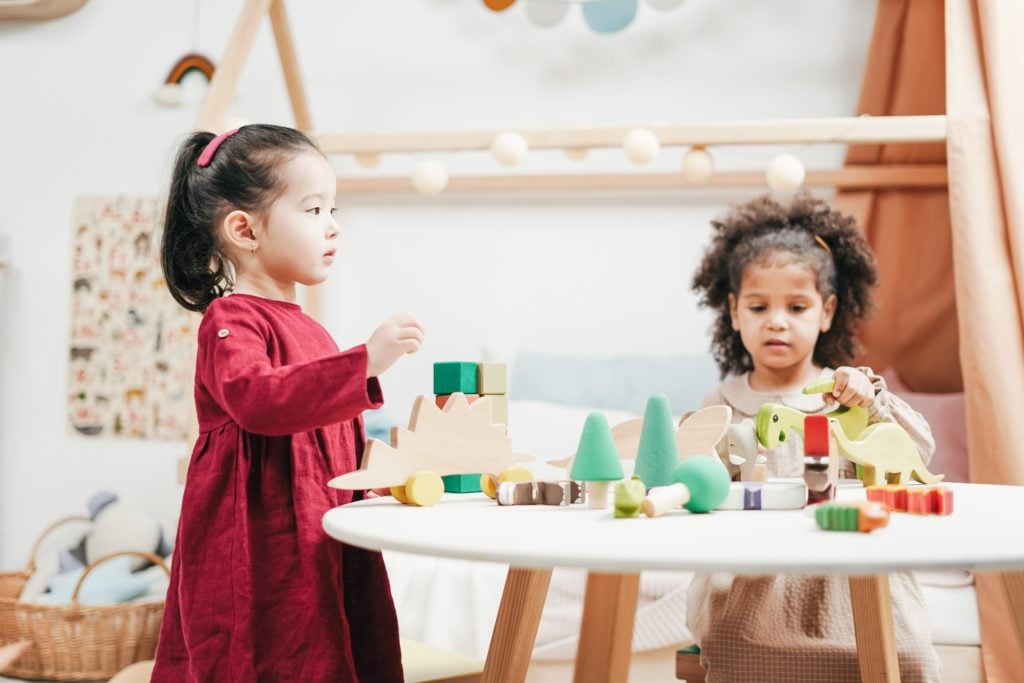 Children playing with toys