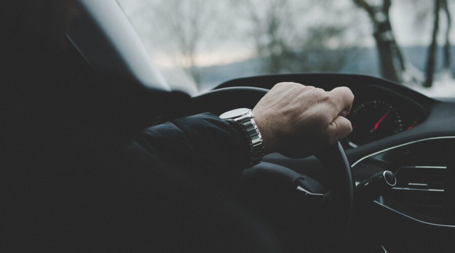 Man driving a car