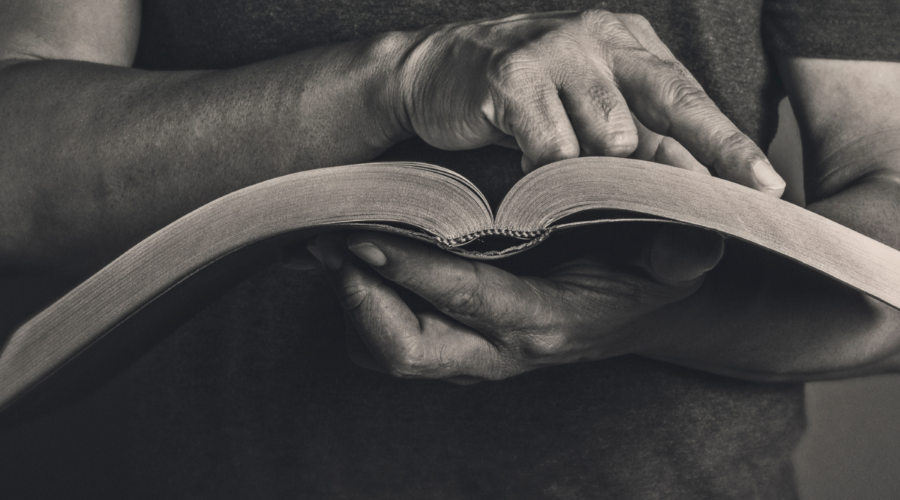 A man reads the Bible.