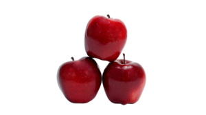 three red apples