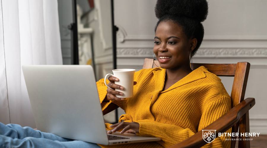 Woman working at home