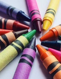 Crayons Crayons pointing in a circle.. They make a star. :)