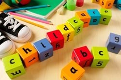 childcare abc blocks Colorful blocks spell "childcare" and "abc"