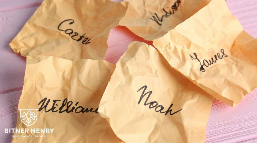 Names on paper with the Bitner Henry logo in the bottom left