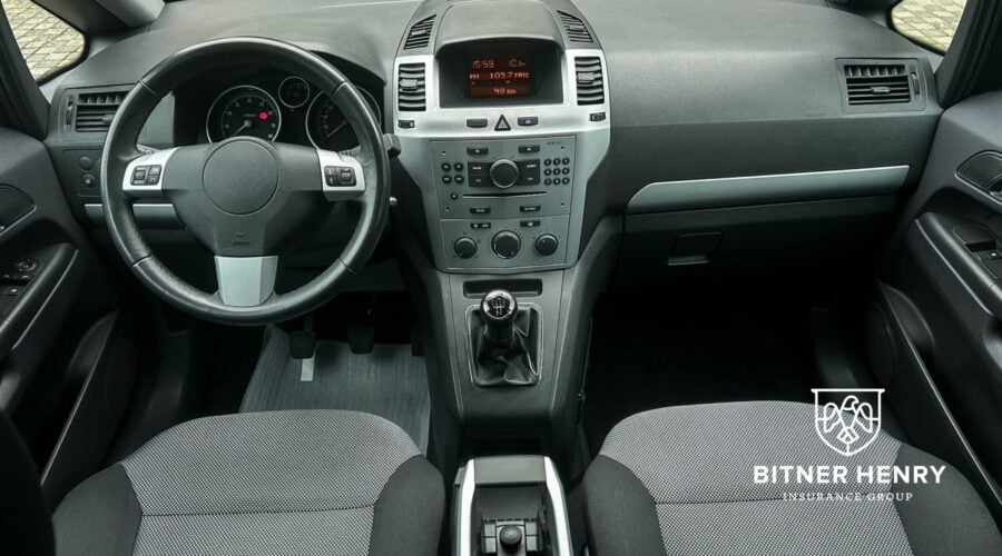 A car equipped with GPS and other telematics to help drive safer. The Bitner Henry logo is in the bottom right.