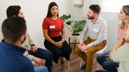 A group home therapy group