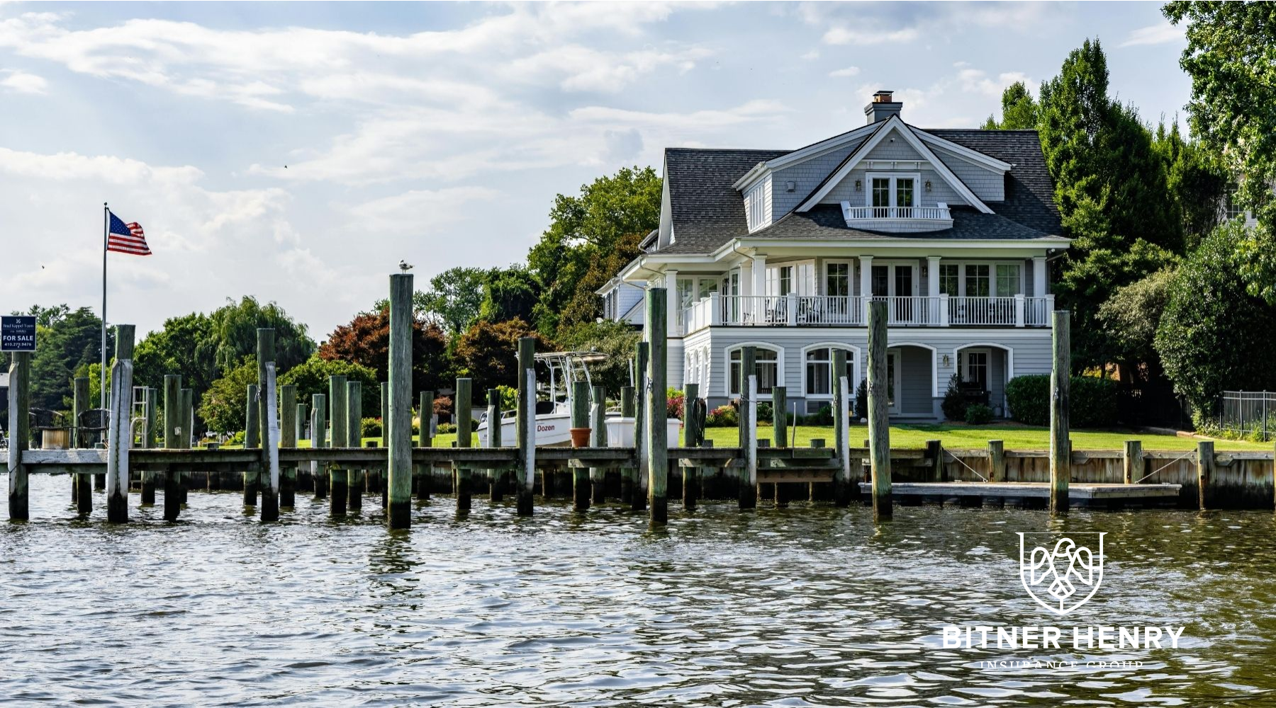 A beautiful Maryland waterfront house with a dock