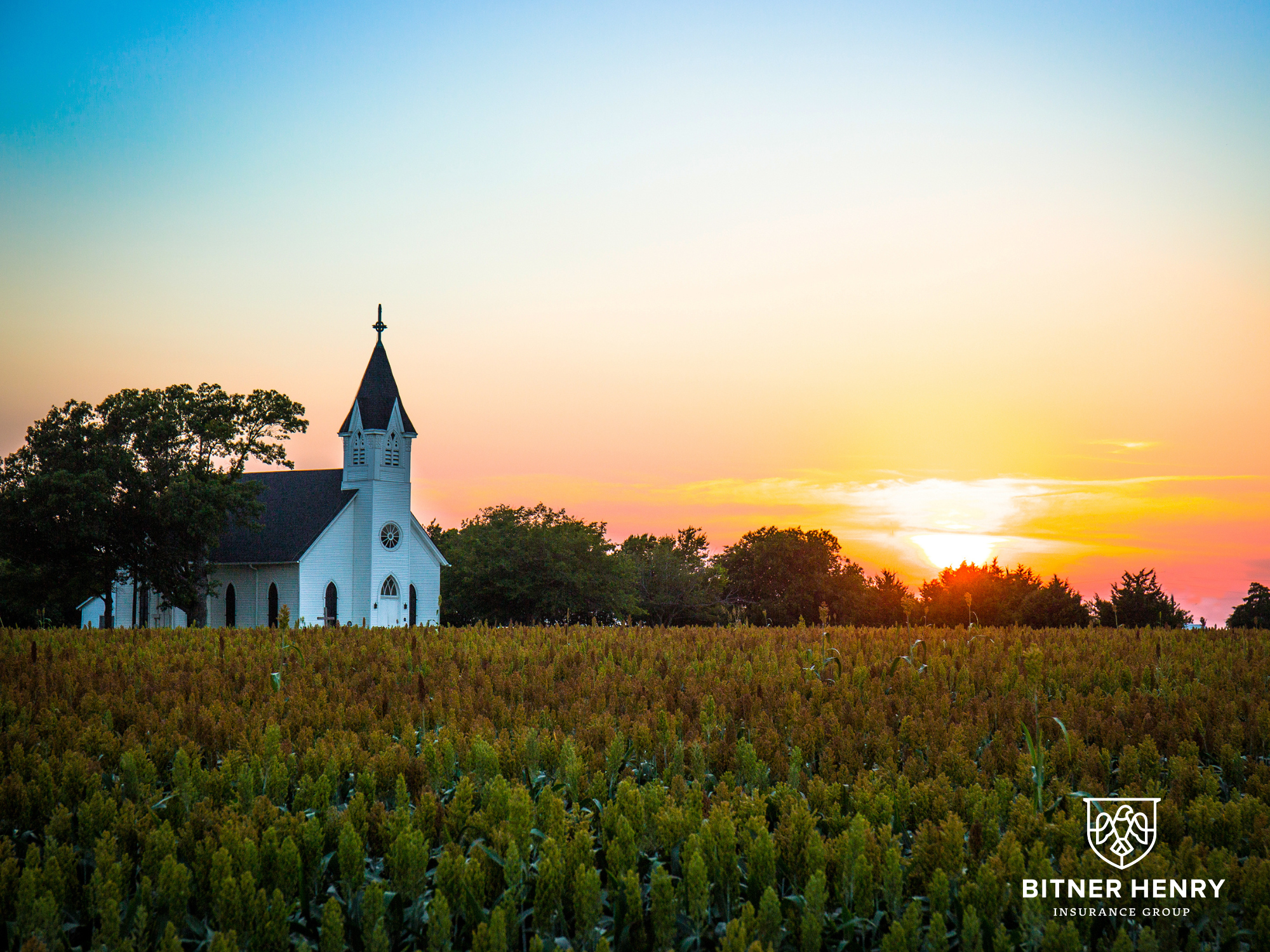 a church in a field